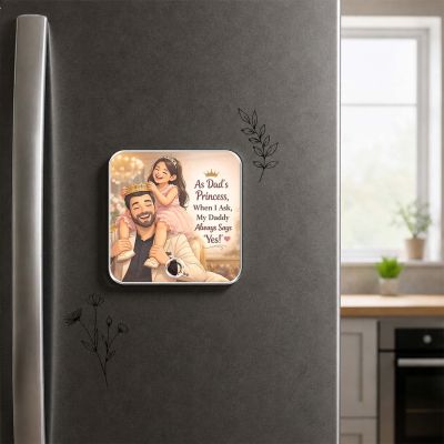 Musical Fridge Magnet Gift for Father Day from Daughter | Birthday Gift for Papa Rechargeable Music Fridge Magnet for Refrigerator & Almirah Decor